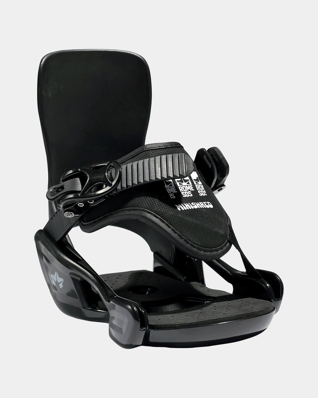 color-black Minishred Binding 2025 | Rome Snowboards™ youth bindings